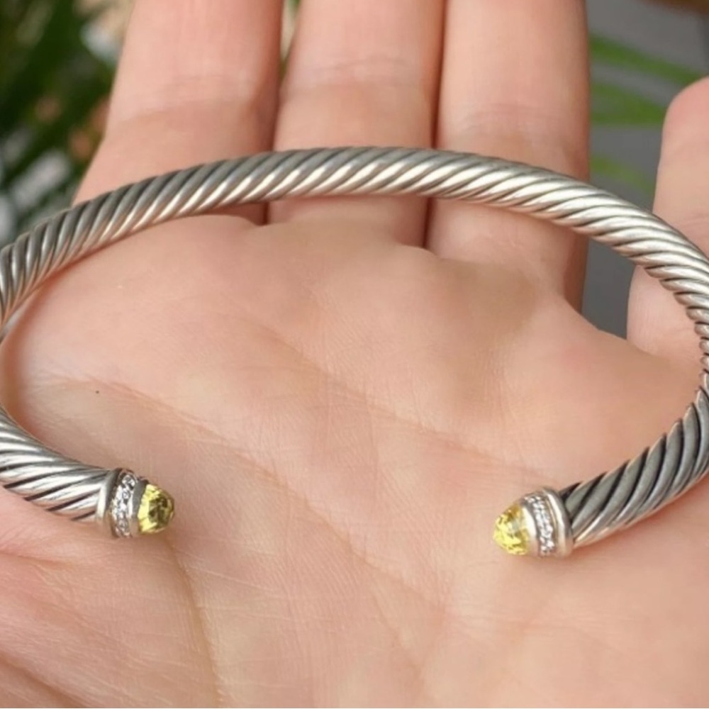 David Yurman 5mm Bracelet, Lemon Citrine & Diamond - Picture 2 of 6